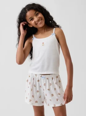 Kinder-Pyjama-Oberteil aus recyceltem Rippstrick