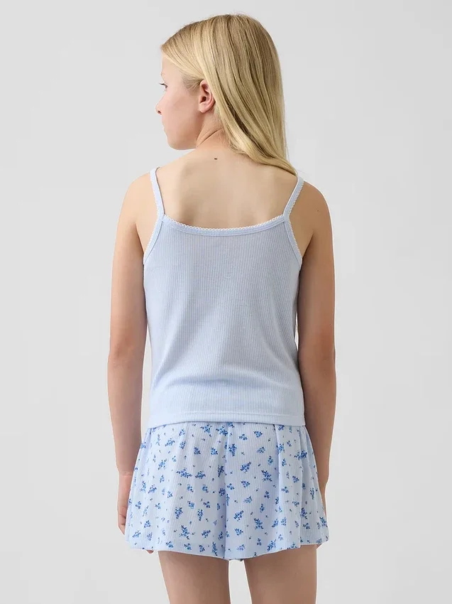 Kinder-Pyjama-Oberteil aus recyceltem Rippstrick