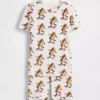 Kinder-Pyjama-Set aus gebürsteter Bio-Baumwolle mit Hot-Dog-Motiv als Shorts