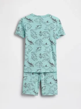 Kinder-Pyjama-Set aus gebürsteter Bio-Baumwolle mit Piratenkarte in Form einer Karte