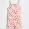Kinder-Pyjama-Set aus gebürsteter Bio-Baumwolle mit Top und Shorts