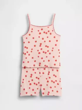 Kinder-Pyjama-Set aus gebürsteter Bio-Baumwolle mit Top und Shorts