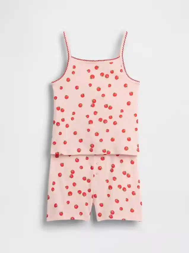 Kinder-Pyjama-Set aus gebürsteter Bio-Baumwolle mit Top und Shorts