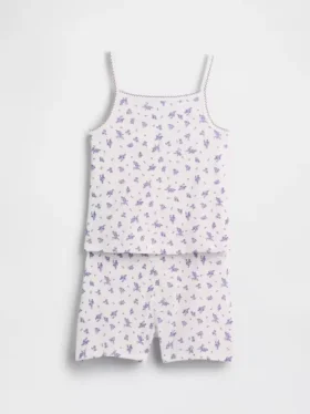 Kinder-Pyjama-Set aus gebürsteter Bio-Baumwolle mit Top und Shorts