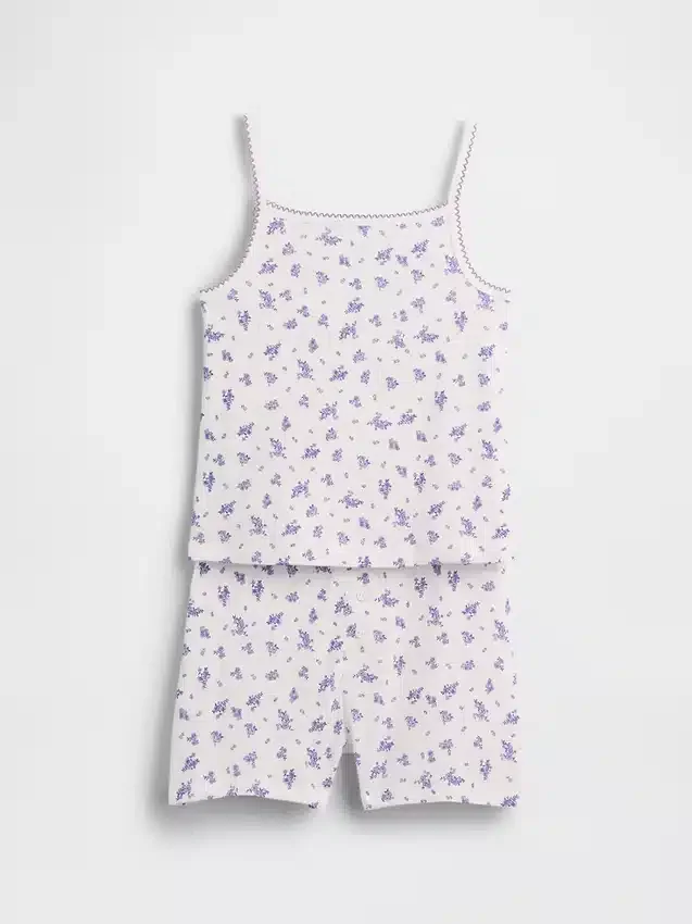 Kinder-Pyjama-Set aus gebürsteter Bio-Baumwolle mit Top und Shorts