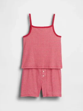 Kinder-Pyjama-Set aus gebürsteter Bio-Baumwolle mit Top und Shorts