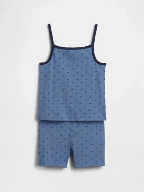 Kinder-Pyjama-Set aus gebürsteter Bio-Baumwolle mit Top und Shorts