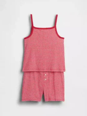 Kinder-Pyjama-Set aus gebürsteter Bio-Baumwolle mit Top und Shorts