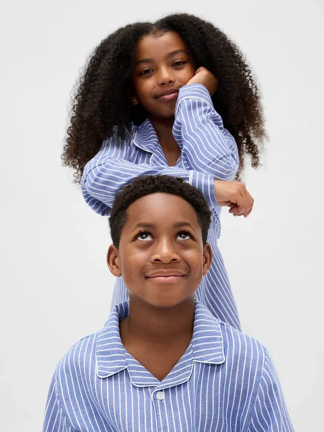 Kinder-Pyjama-Set aus recyceltem Flanell