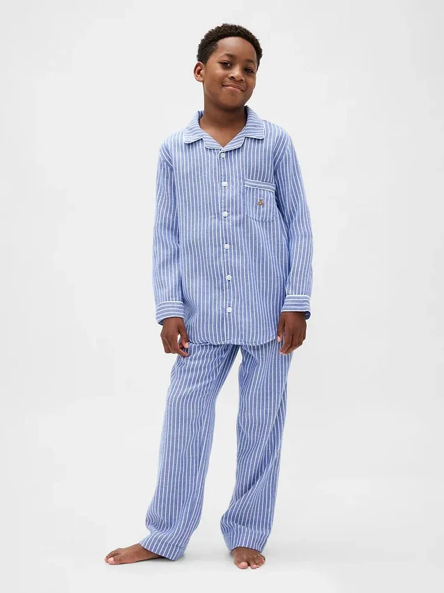 Kinder-Pyjama-Set aus recyceltem Flanell