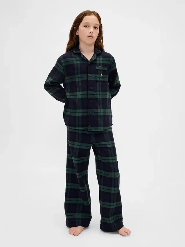 Kinder-Pyjama-Set aus recyceltem Flanell