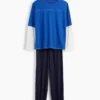 Kinder-Pyjama-Set aus recyceltem Material mit Color-Block-Design