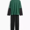 Kinder-Pyjama-Set aus recyceltem Material mit Color-Block-Design