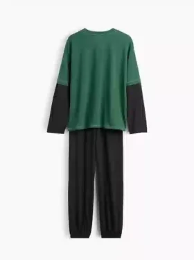 Kinder-Pyjama-Set aus recyceltem Material mit Color-Block-Design