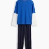 Kinder-Pyjama-Set aus recyceltem Material mit Color-Block-Design
