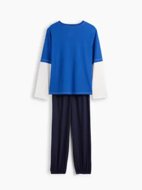 Kinder-Pyjama-Set aus recyceltem Material mit Color-Block-Design