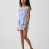 Kinder-Pyjama-Set aus recyceltem Material mit Rüschen-Top und Shorts