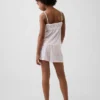Kinder-Pyjama-Set aus recyceltem Material mit Rüschen-Top und Shorts