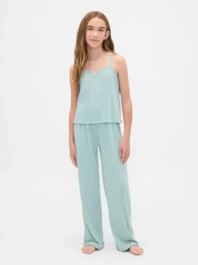 Kinder-Pyjama-Set aus recyceltem Pointelle-Stoff