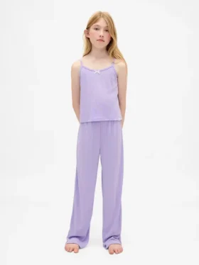 Kinder-Pyjama-Set aus recyceltem Pointelle-Stoff