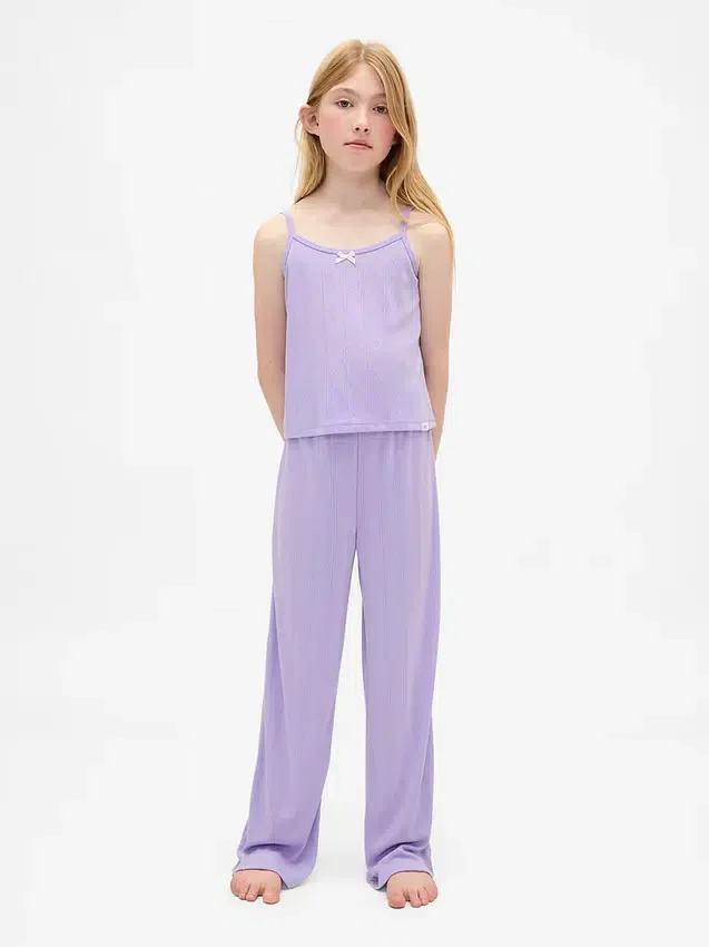 Kinder-Pyjama-Set aus recyceltem Pointelle-Stoff