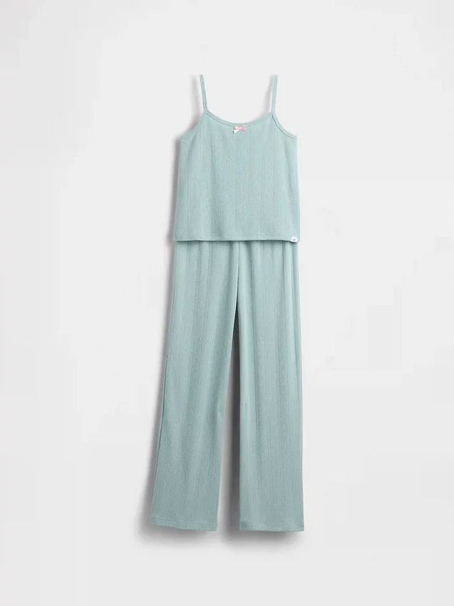 Kinder-Pyjama-Set aus recyceltem Pointelle-Stoff