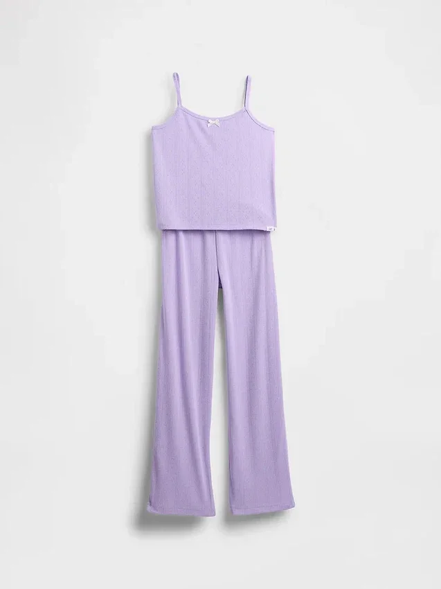 Kinder-Pyjama-Set aus recyceltem Pointelle-Stoff