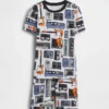 Kinder-Pyjama-Set mit gebürsteter Bio-Baumwolle und Musikmotiv in Form von Shorts