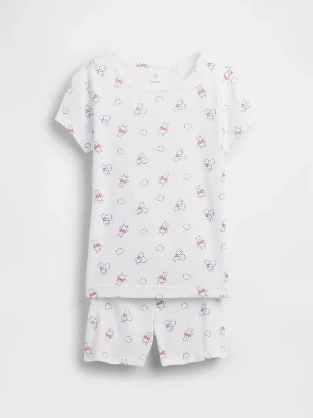 Kinder-Pyjama-Set „Winnie the Pooh“ mit gebürsteter Bio-Baumwoll-Shorts