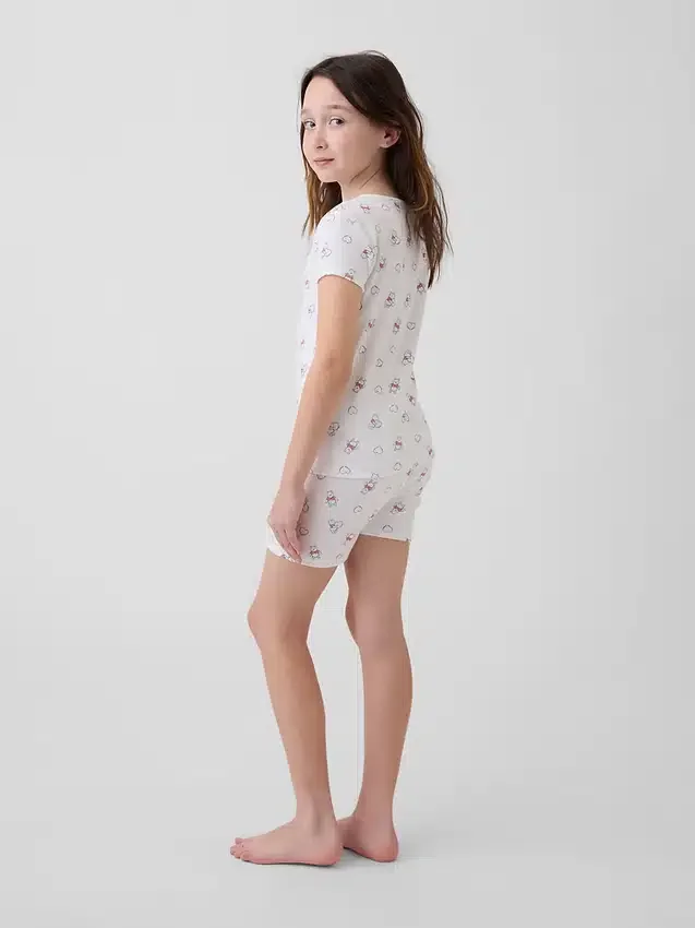 Kinder-Pyjama-Set „Winnie the Pooh“ mit gebürsteter Bio-Baumwoll-Shorts