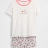 Kinder-Pyjama-Set „Winnie the Pooh“ mit Recycelt-Rippstrick-Shorts