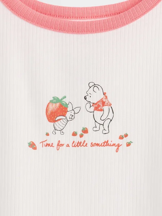 Kinder-Pyjama-Set „Winnie the Pooh“ mit Recycelt-Rippstrick-Shorts