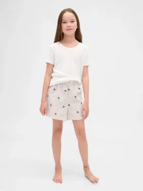 Kinder-Pyjama-Shorts aus recyceltem Flanell