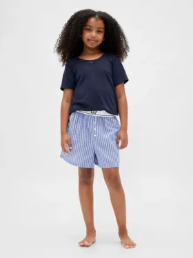Kinder-Pyjama-Shorts aus recyceltem Flanell