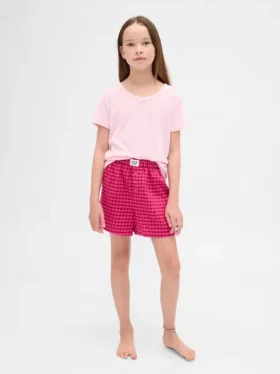 Kinder-Pyjama-Shorts aus recyceltem Flanell