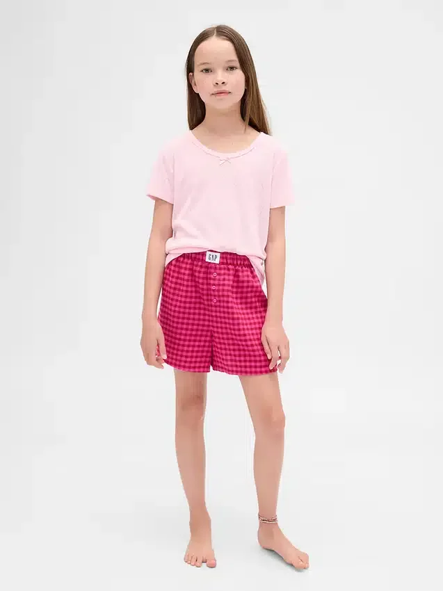 Kinder-Pyjama-Shorts aus recyceltem Flanell