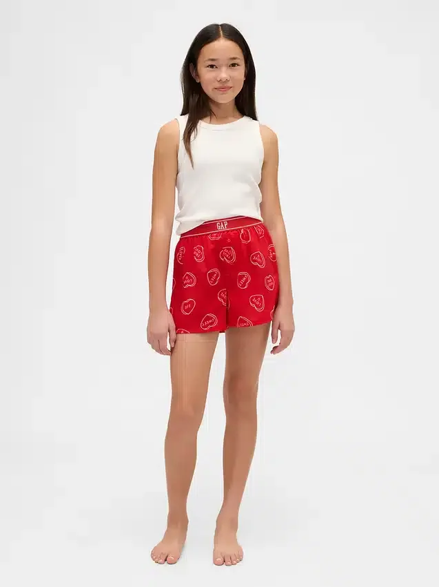 Kinder-Pyjama-Shorts aus recyceltem Flanell