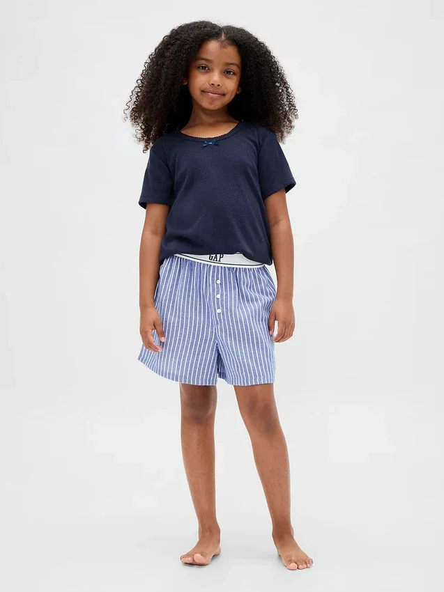 Kinder-Pyjama-Shorts aus recyceltem Flanell