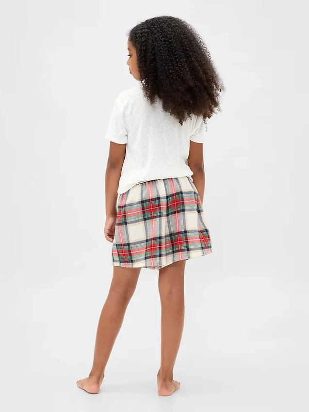 Kinder-Pyjama-Shorts aus recyceltem Flanell