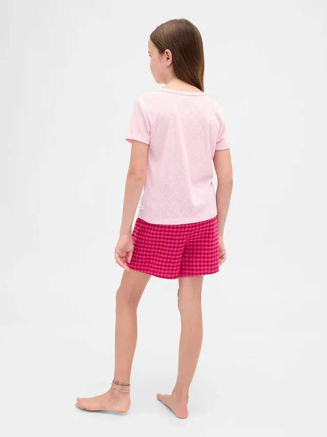 Kinder-Pyjama-Shorts aus recyceltem Flanell