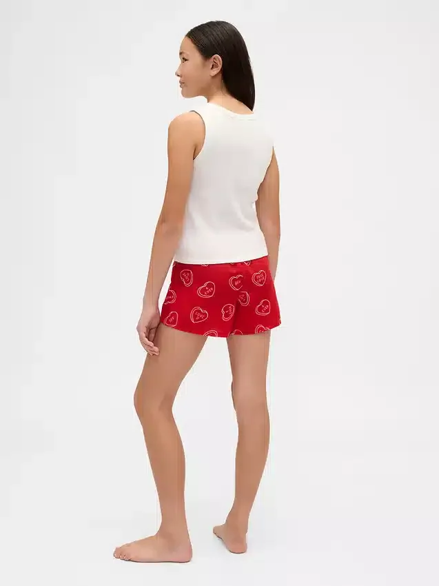 Kinder-Pyjama-Shorts aus recyceltem Flanell