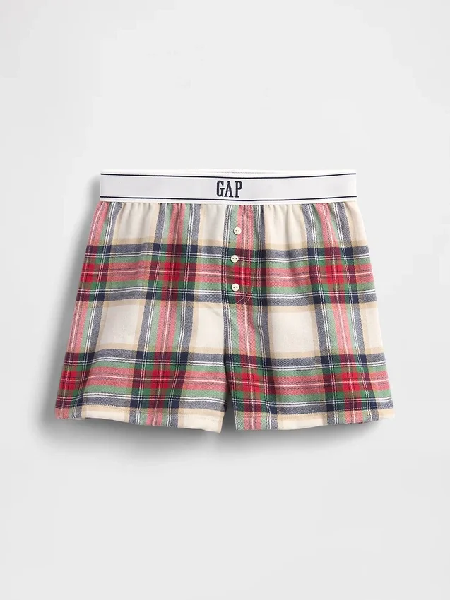 Kinder-Pyjama-Shorts aus recyceltem Flanell