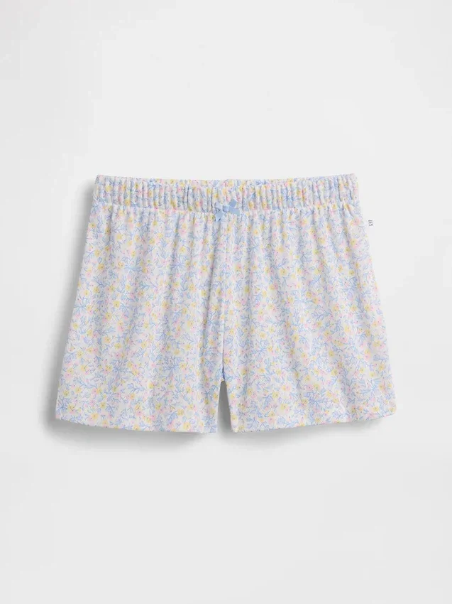 Kinder-Pyjama-Shorts aus recyceltem Pointelle-Jersey