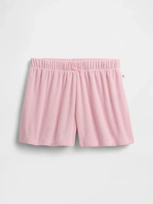 Kinder-Pyjama-Shorts aus recyceltem Pointelle-Jersey