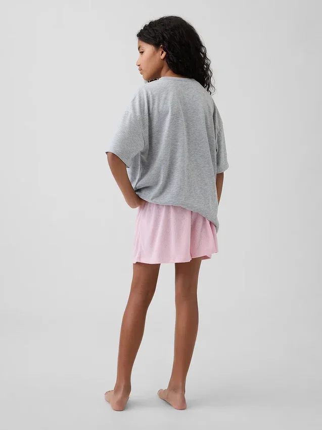 Kinder-Pyjama-Shorts aus recyceltem Pointelle-Jersey