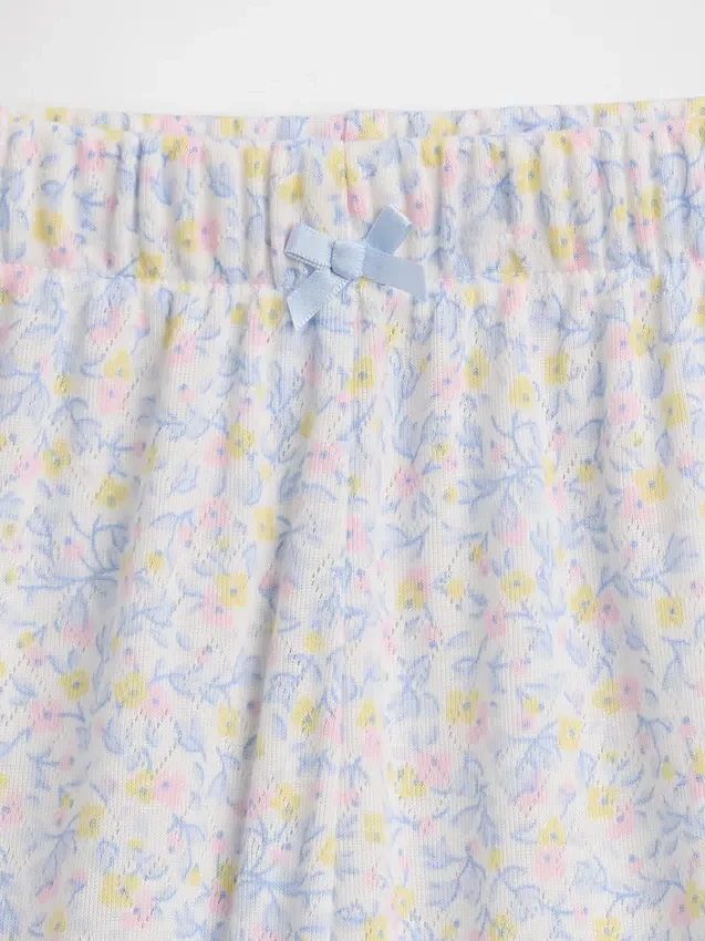 Kinder-Pyjama-Shorts aus recyceltem Pointelle-Jersey