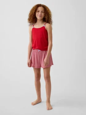 Kinder-Pyjama-Shorts aus recyceltem Rippstrick