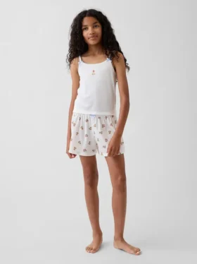 Kinder-Pyjama-Shorts aus recyceltem Rippstrick