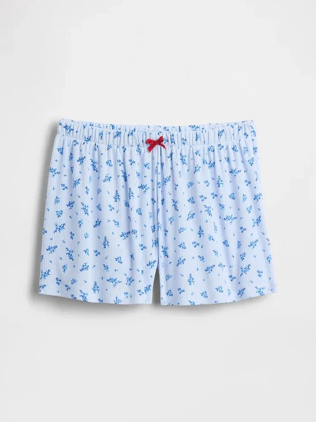 Kinder-Pyjama-Shorts aus recyceltem Rippstrick