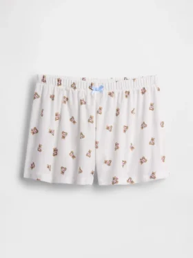 Kinder-Pyjama-Shorts aus recyceltem Rippstrick